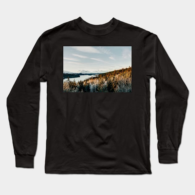 Majestic Peaks of Rondane National Park in Warm Winter Light Shot on Film Long Sleeve T-Shirt by visualspectrum